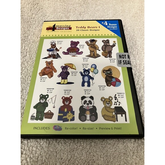 Embroidery Crafters CD - Amazing Designs 2017 - Teddy Bears Collection I - Picture 1 of 3